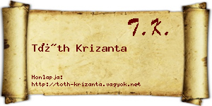 Tóth Krizanta névjegykártya